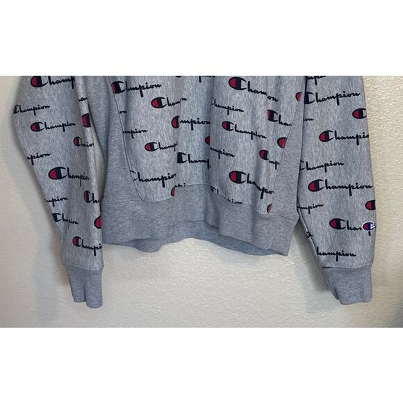 Champion Sweatshirt Men Large Gray Reverse Weave All Over Print‎ Activewear - Picture 3 of 8